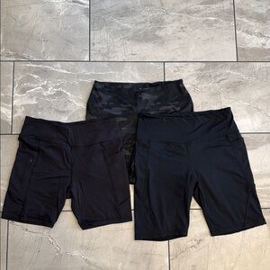 Set of Three Black Athletic Shorts